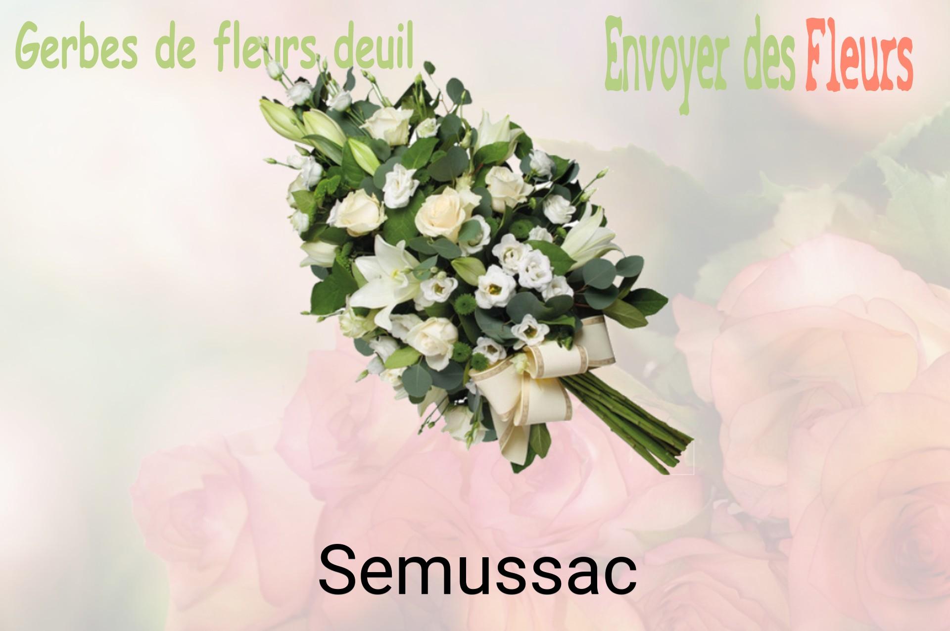 Gerbe de fleurs de deuil livrée à Semussac